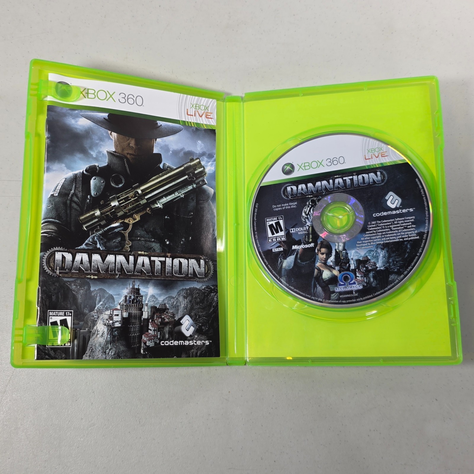 Damnation (Microsoft Xbox 360, 2009) Complete CIB W/ Manual Tested