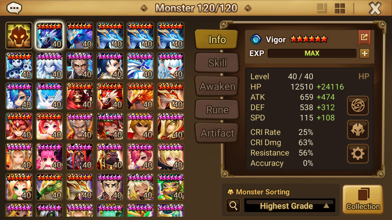ASIA | Summoners War 90-6*, 28-NAT5, 3400 crystals