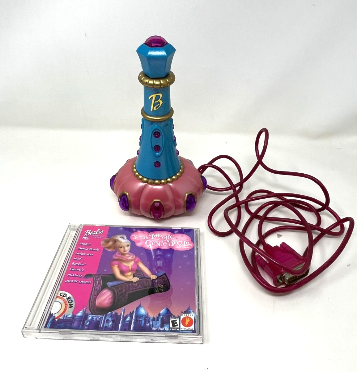 Vintage Barbie Magic Genie Bottle Toy and CD ROM PC Game 2000 Mattel #27445