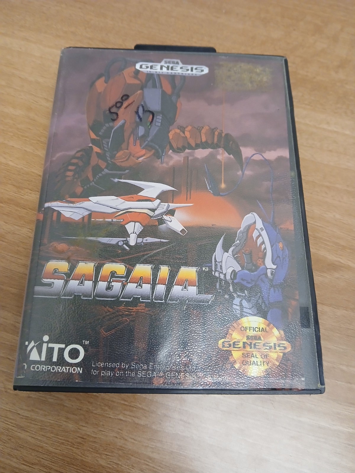 Sagaia Sega Genesis Game & Case NO MANUAL Water Damaged Art Tested