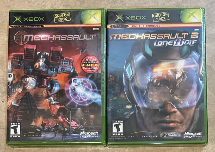 LOT MechAssault 1 & 2 Lone Wolf Both NEW factory sealed XBOX black label