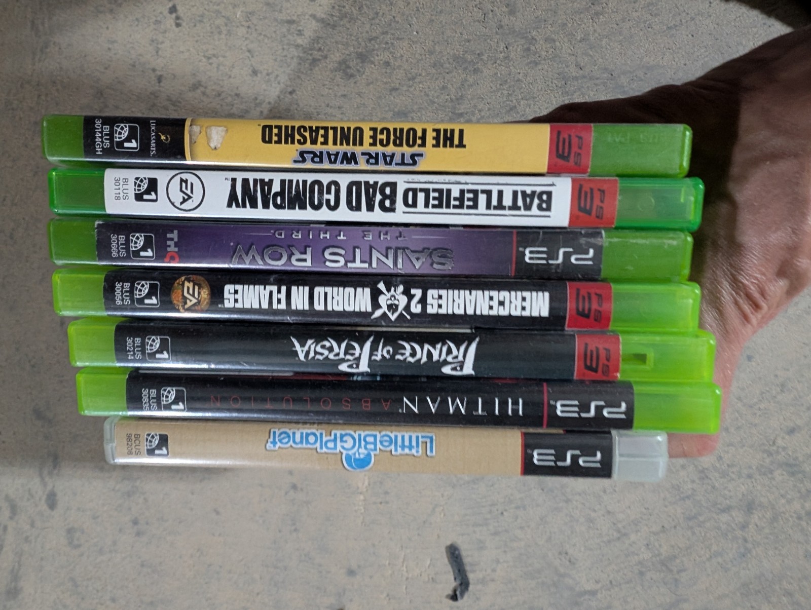 ps3 Lot 7 Saints Row 3 Hitman Absolution Littlebigplanet Star Wars Bf Bad Co