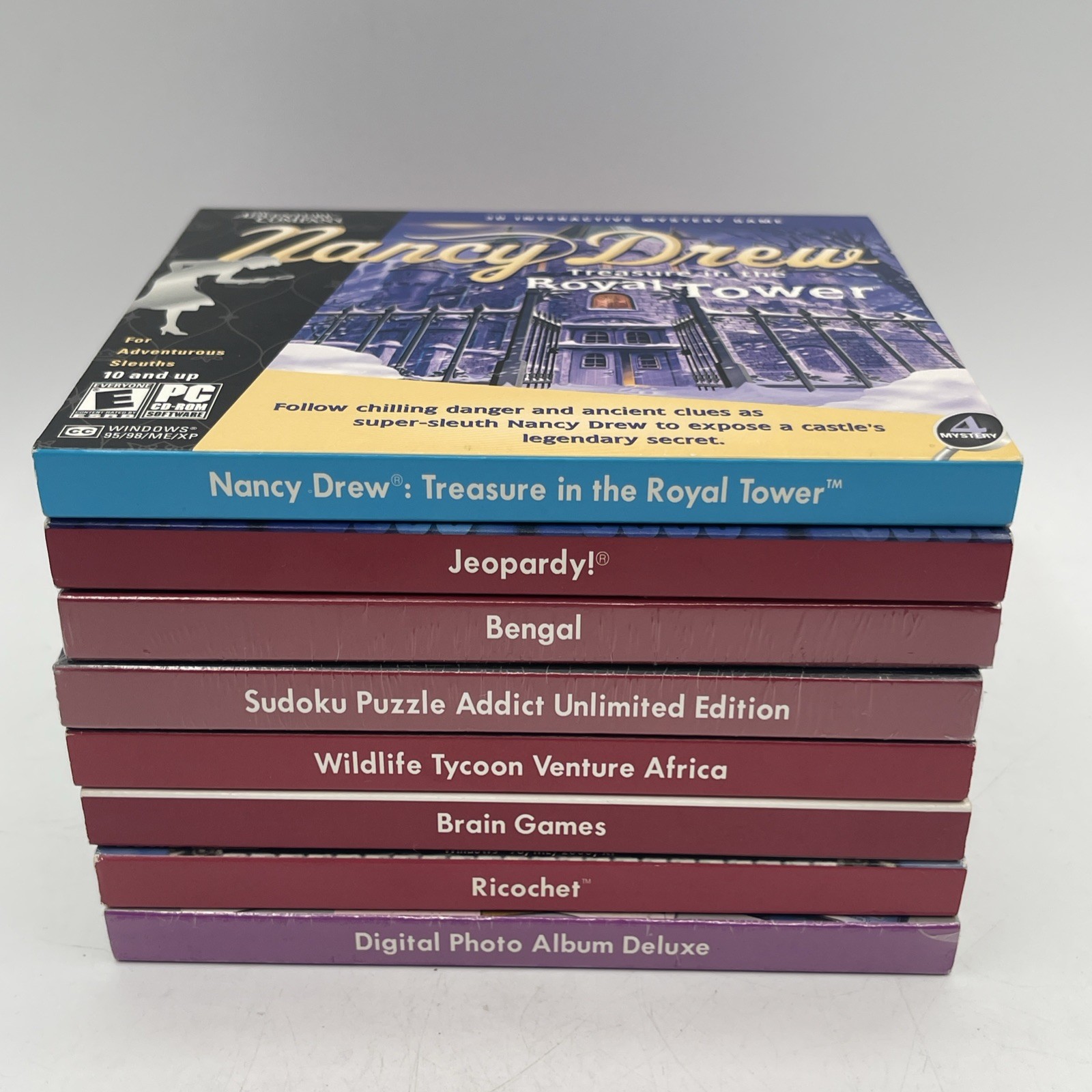 Windows 98 Games Lot PC CD-ROM Software Nancy Drew Wildlife Tycoon Jeopardy