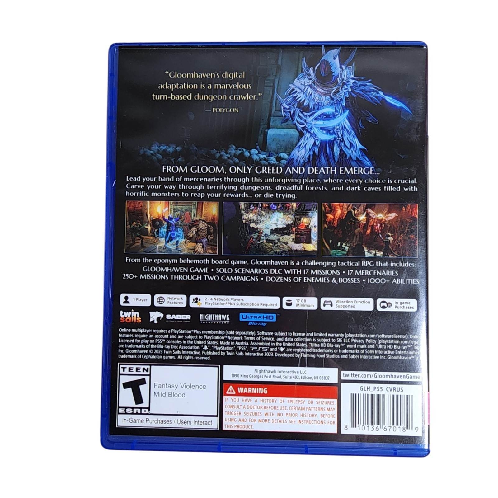 Gloomhaven Mercenaries Edition Sony PlayStation 5 Video Game Used PS5 Free Ship