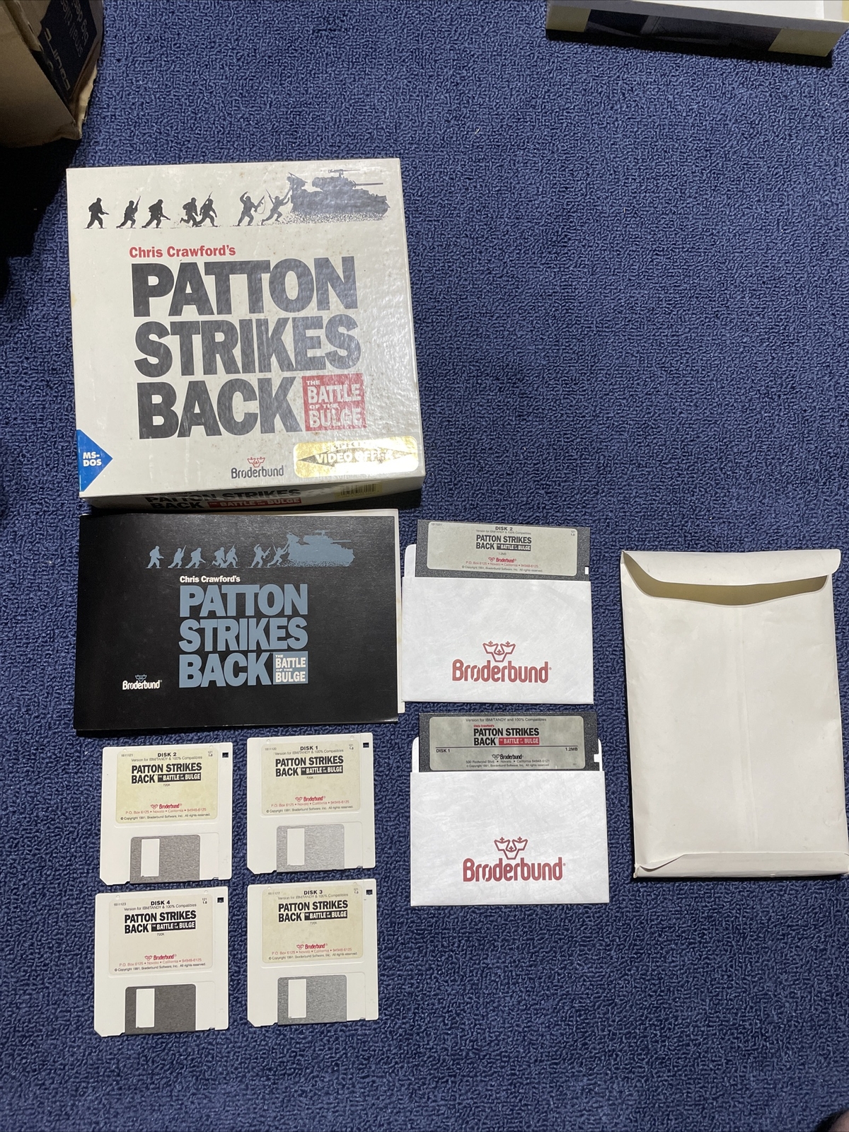 Patton Strikes Back: The Battle of the Bulge (3.5” & 5.25 Disc) Rare Big Box CIB