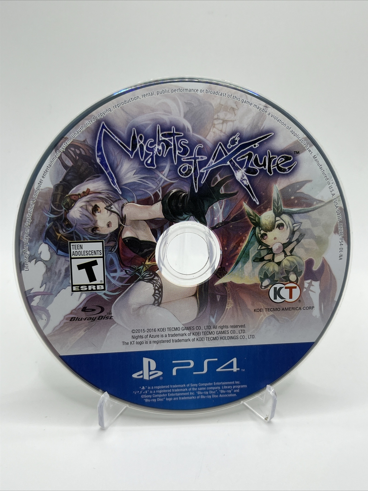 Nights of Azure 1 (PlayStation 4 PS4, 2016) Gust/Koei Tecmo Tested – Disc Only