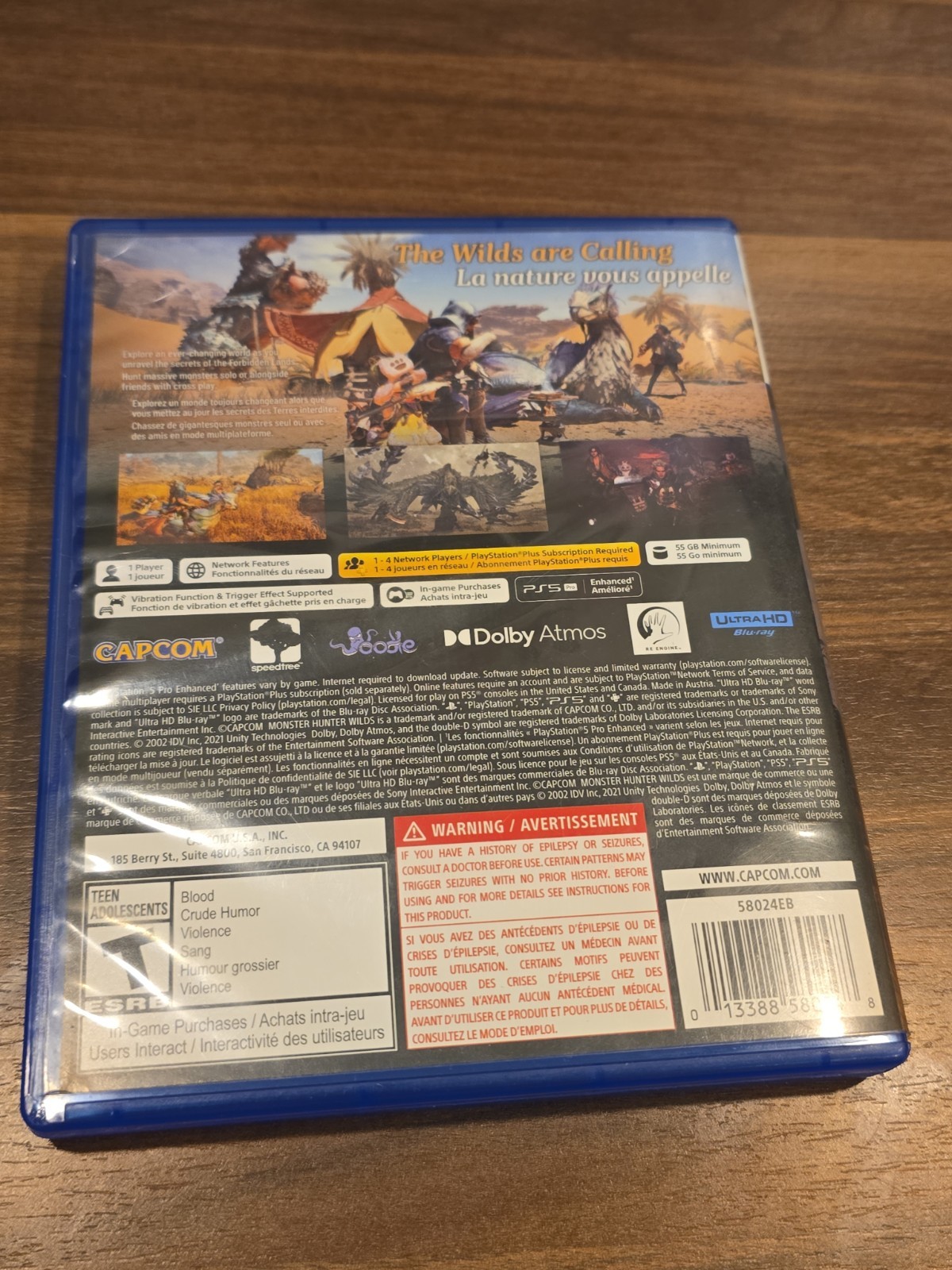 Monster Hunter Wilds Standard Edition Sony Play Station 5 No Scratches No Manual