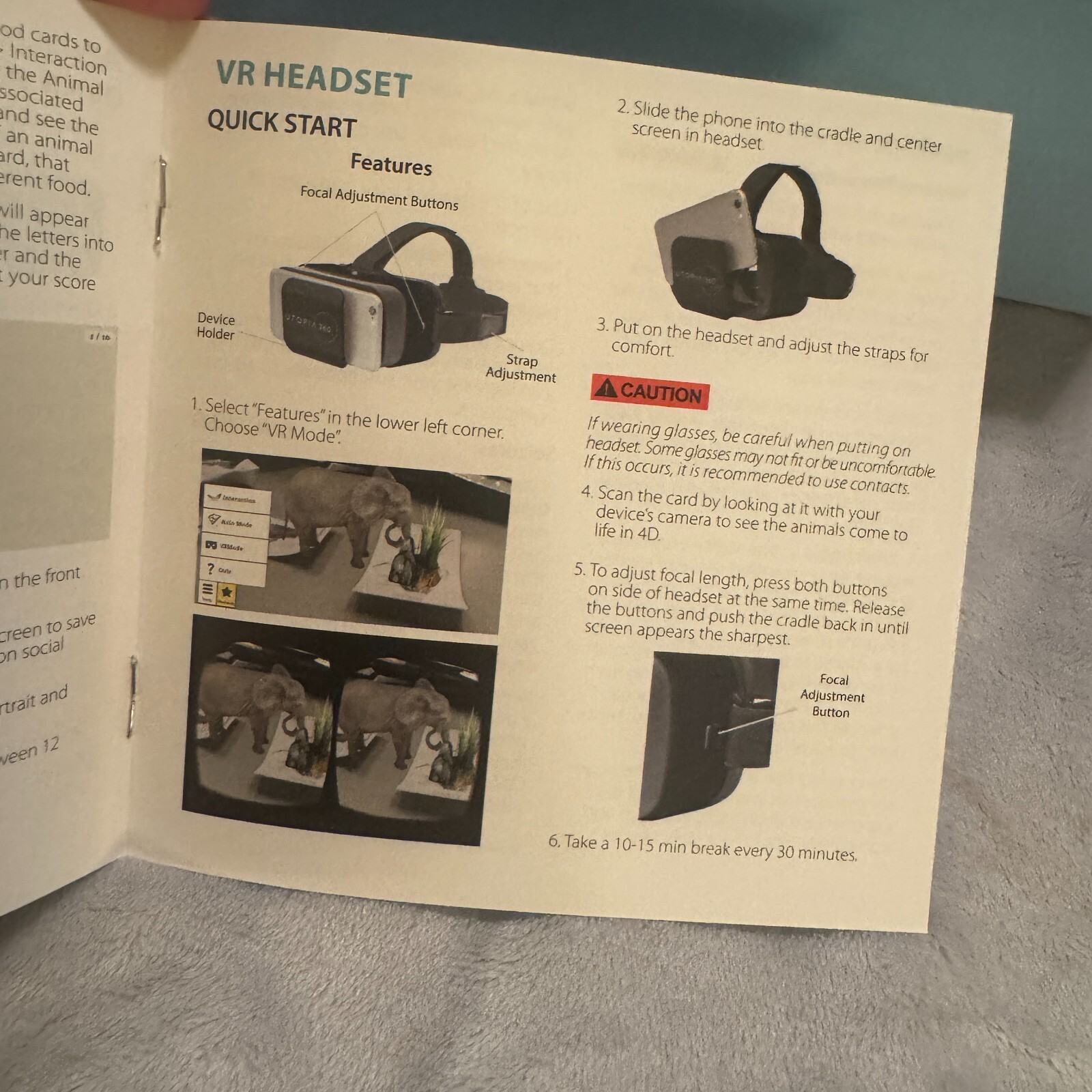 ETVRARZOO 4D+ Utopia 360 VR Headset & Animal Zoo Augmented Reality Cards