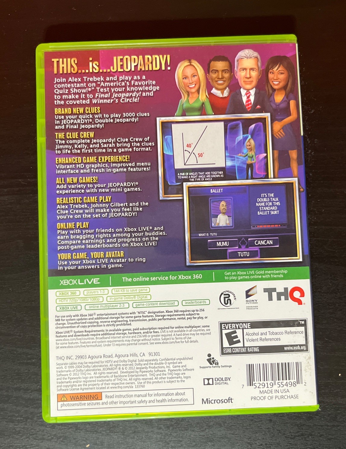 Jeopardy (Microsoft Xbox 360, 2012) CIB