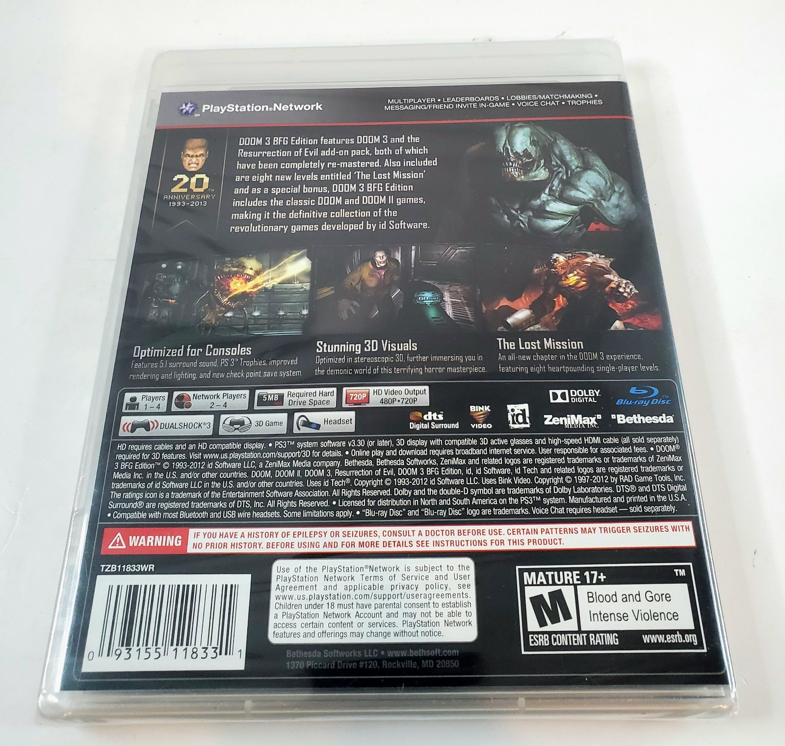 Doom 3 BFG Edition – PS3 PlayStation 3 – Brand New / Factory Sealed