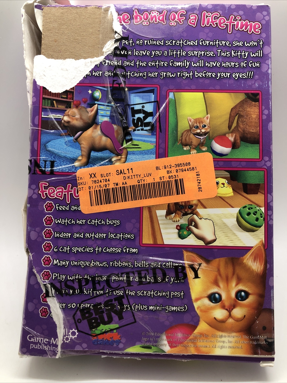 Kitty Luv Virtual Pet Game (PC, 2006) T/002