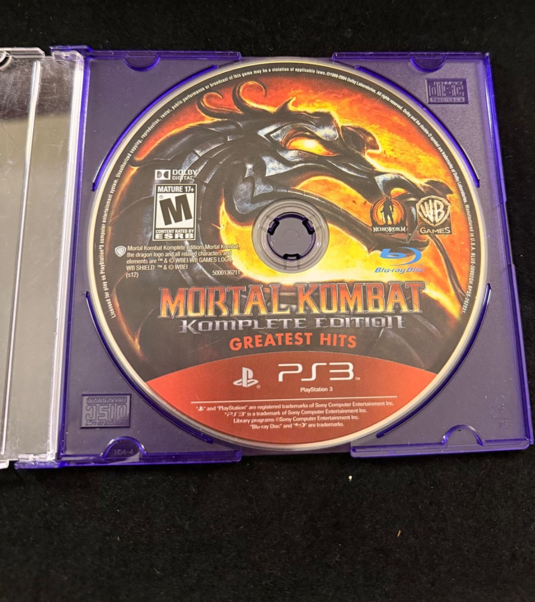 Mortal Kombat Komplete Edition Sony PlayStation 3 PS3 Greatest Hits Disc Only