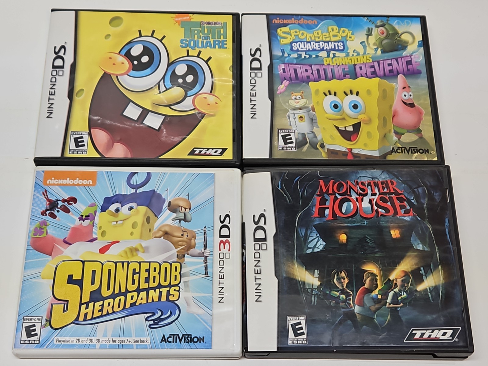 Nintendo DS 3DS Game Lot SpongeBob Heropants Plankton’s Revenge Monster House