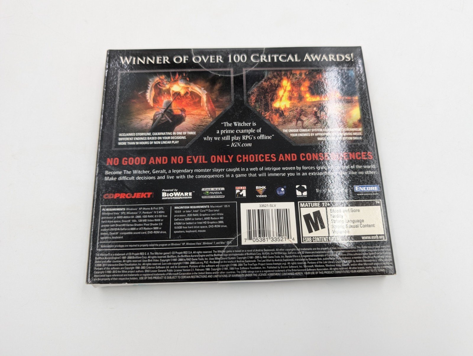 Witcher: Enhanced Edition (Windows/Mac, 2012) Sealed Brand New (260153)