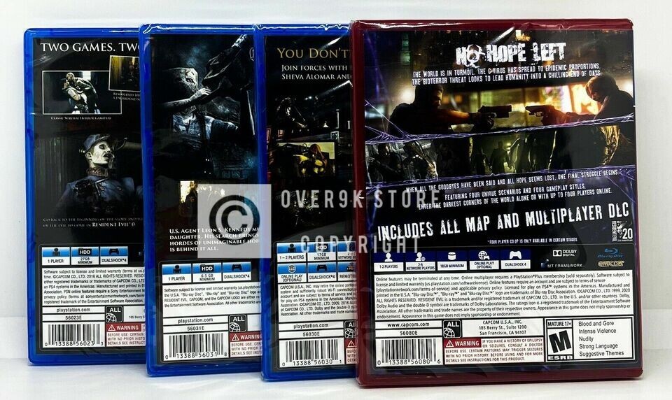 Resident Evil Bundle Origins + 4 + 5 + 6 – PS4 – Brand New | Factory Sealed