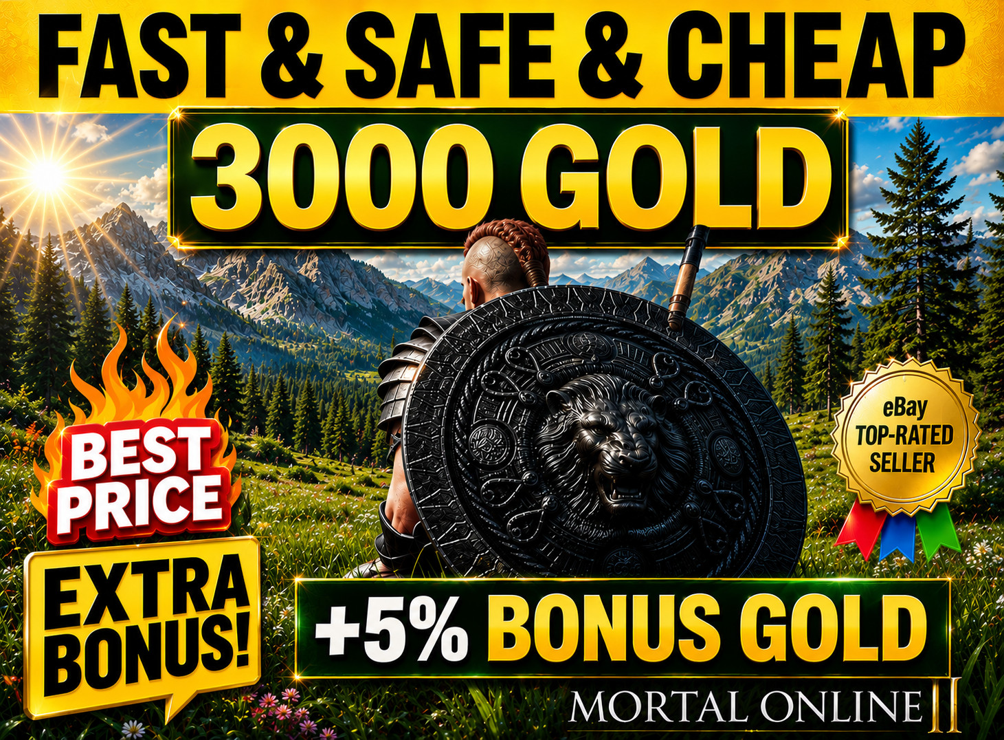Mortal Online 2 Coins 3000 Gold 🎁+5% Bonus🎁 Fast Delivery & Cheap MO2 Mo 2