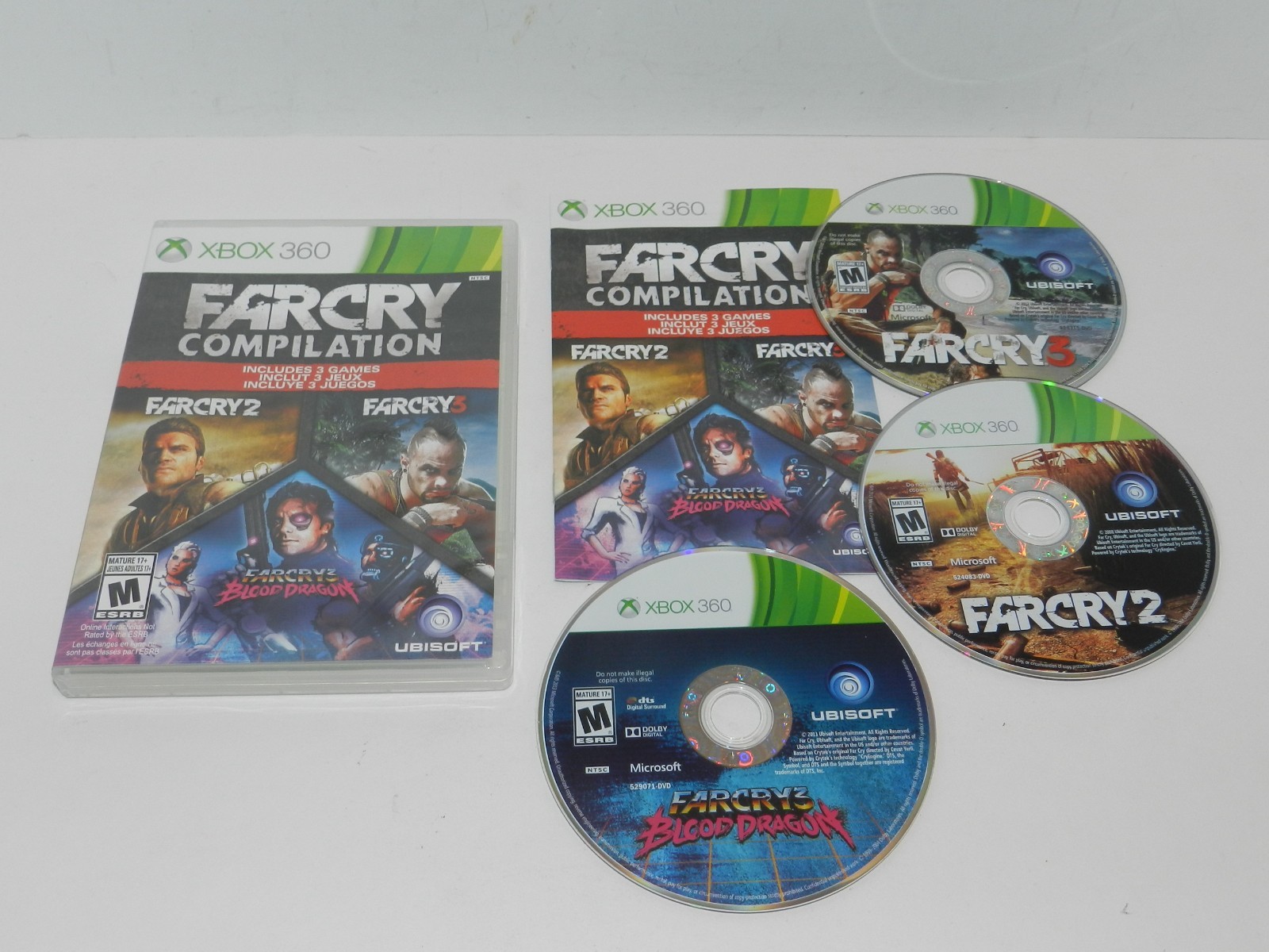 Far Cry Compilation Microsoft Xbox 360 Game 3 Discs Complete Tested Set