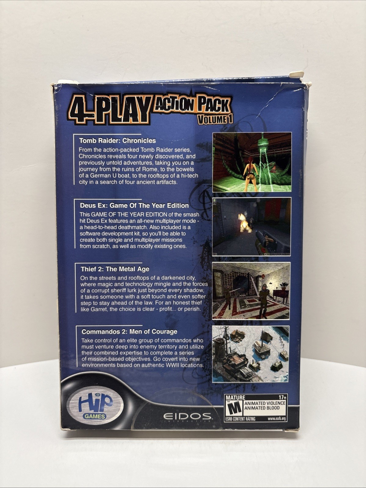 4-Play Action Pack Vol. 1 (PC, 2003) Complete – Deus EX, Thief, Tomb Raider +