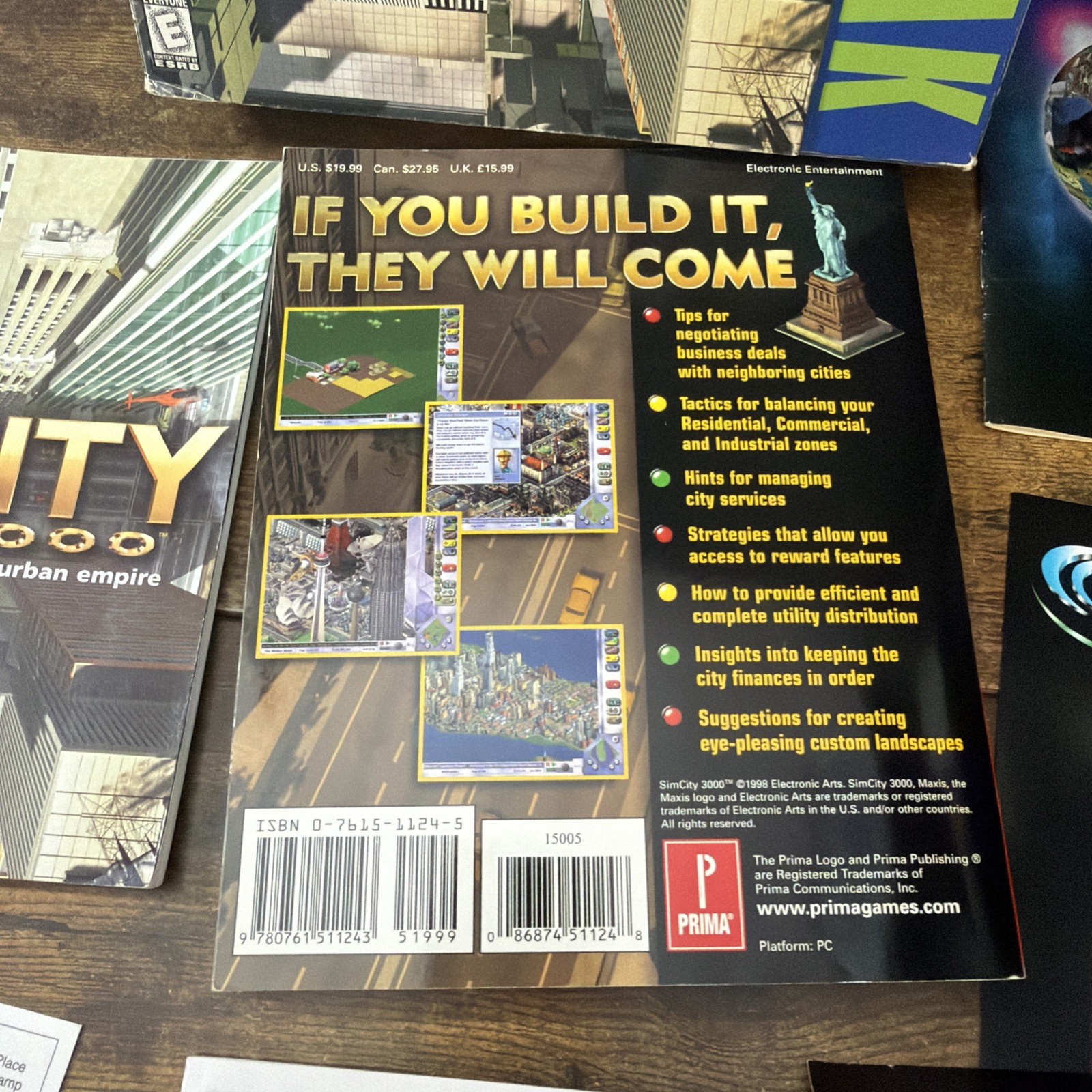 SimCity 3000 (PC 1998) Big Box Value Pak with Prima Guide & Inserts Only NO GAME