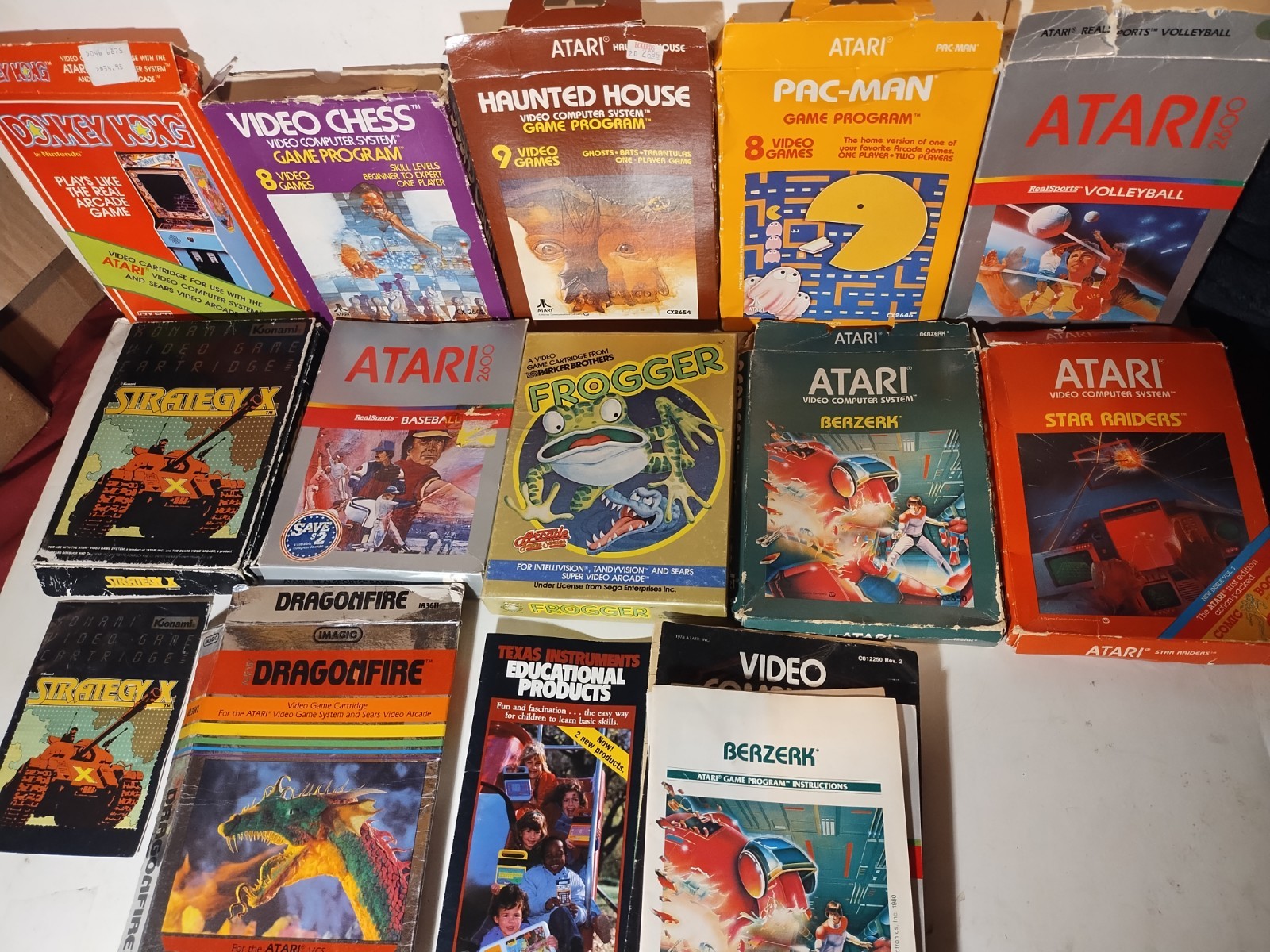 *Acceptable* Empty Atari 2600 Game Boxes & One Intellevision Game +Papers