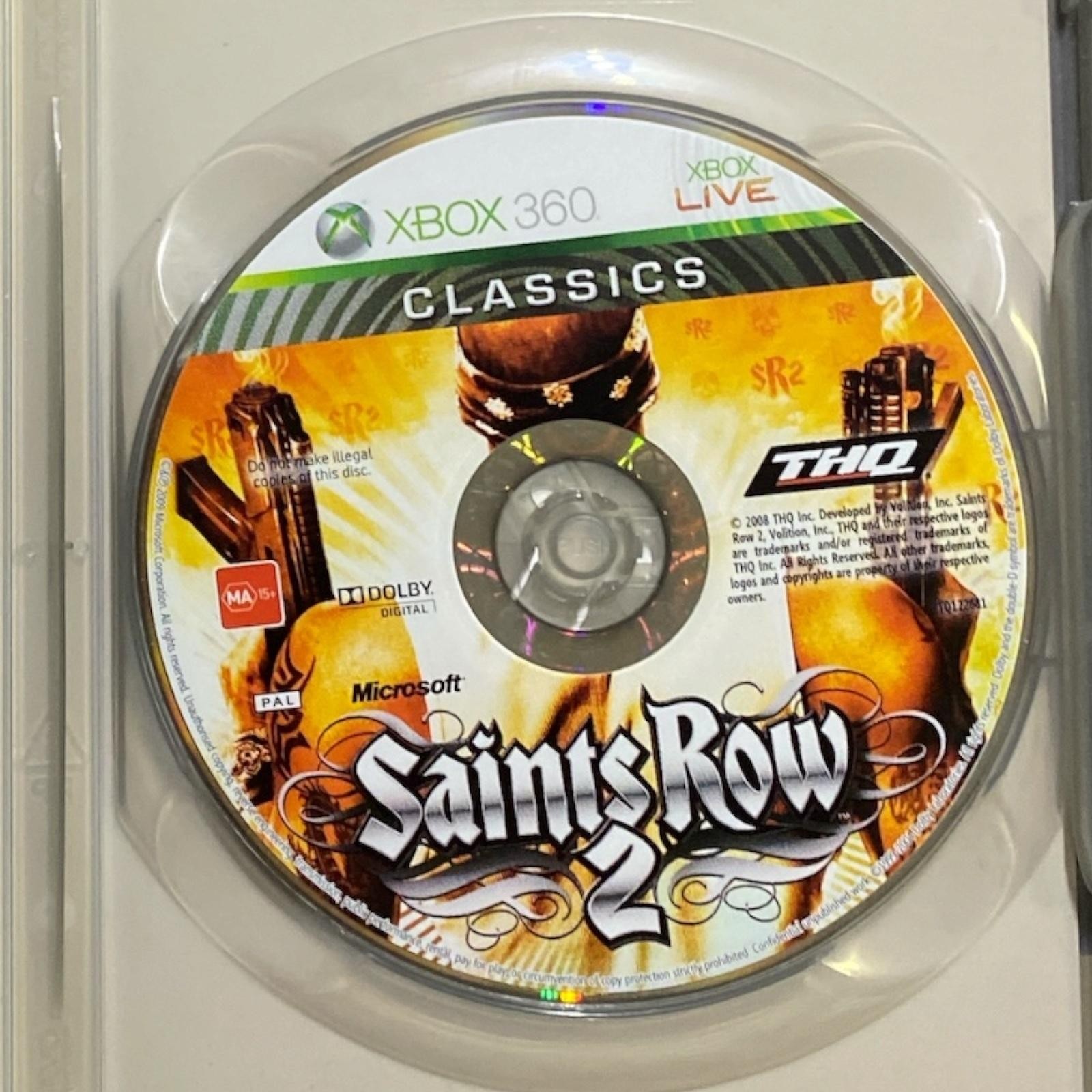 Saints Row 2 Classics Xbox 360 Game THQ PAL 2008 MA 15+ Action Adventure Crime