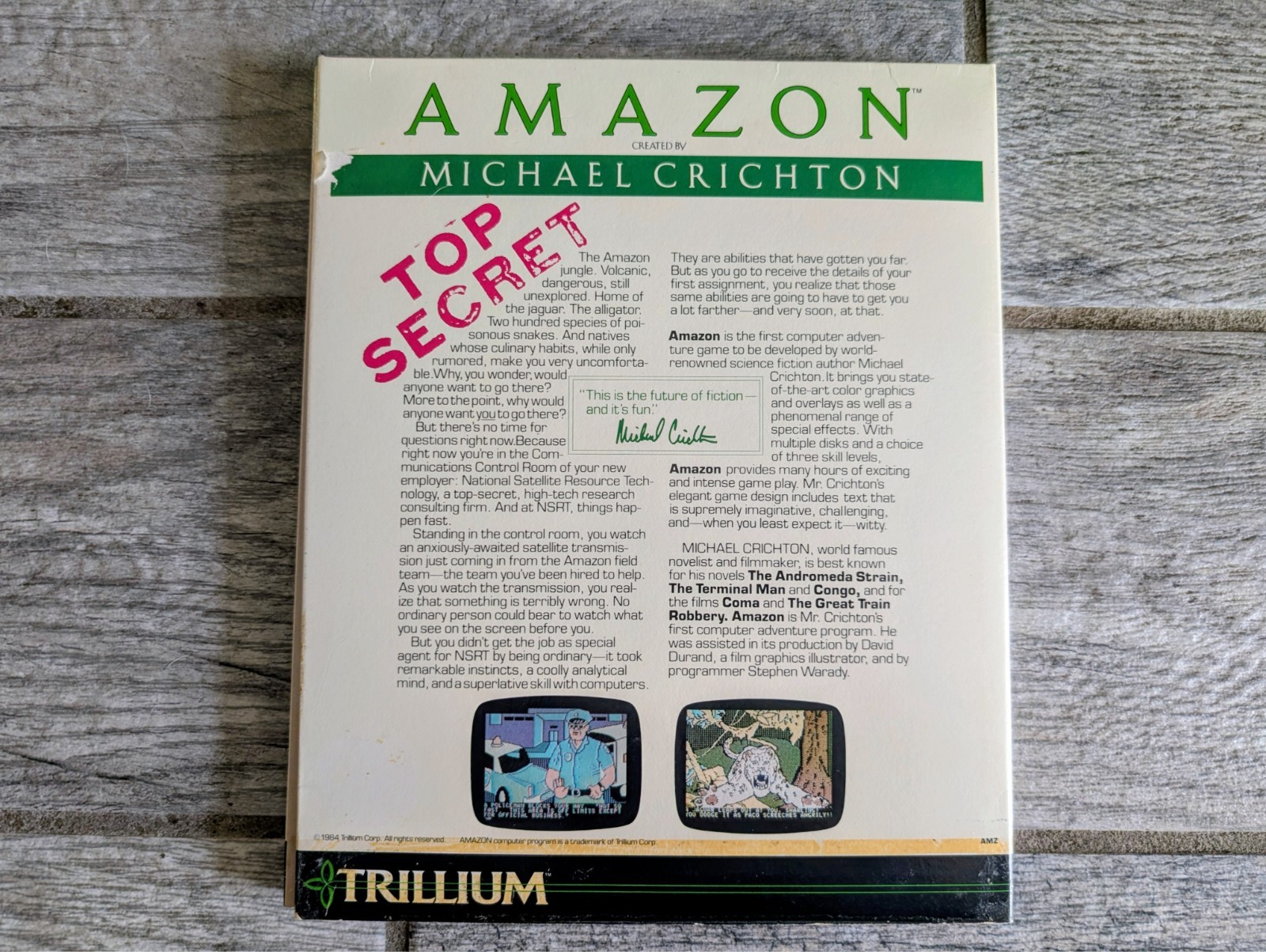 AMAZON by Michael Crichton – Commodore 64 C64/128 – Complete & Fully Tested!
