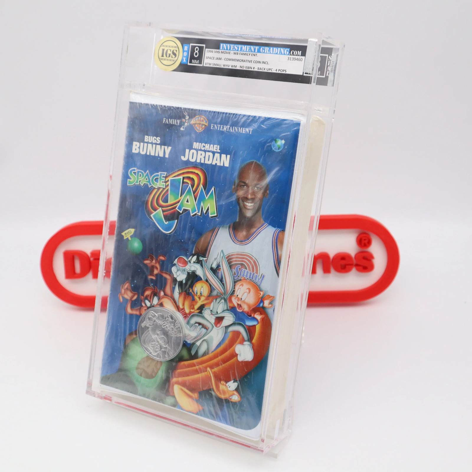 MICHAEL JORDAN in SPACE JAM + Coin! IGS GRADED 8 BOX & 8 SEAL! NEW Sealed! (VHS)
