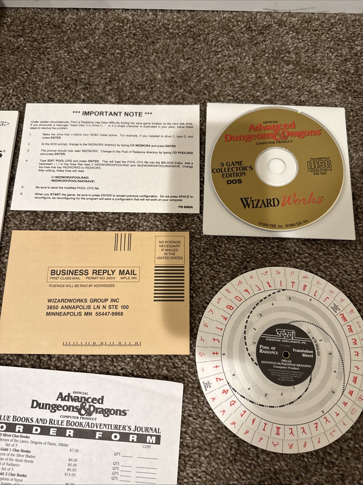 Advanced Dungeons & Dragons 9 Game Collector’s Edition PC BIG BOX 1994 CD ROM