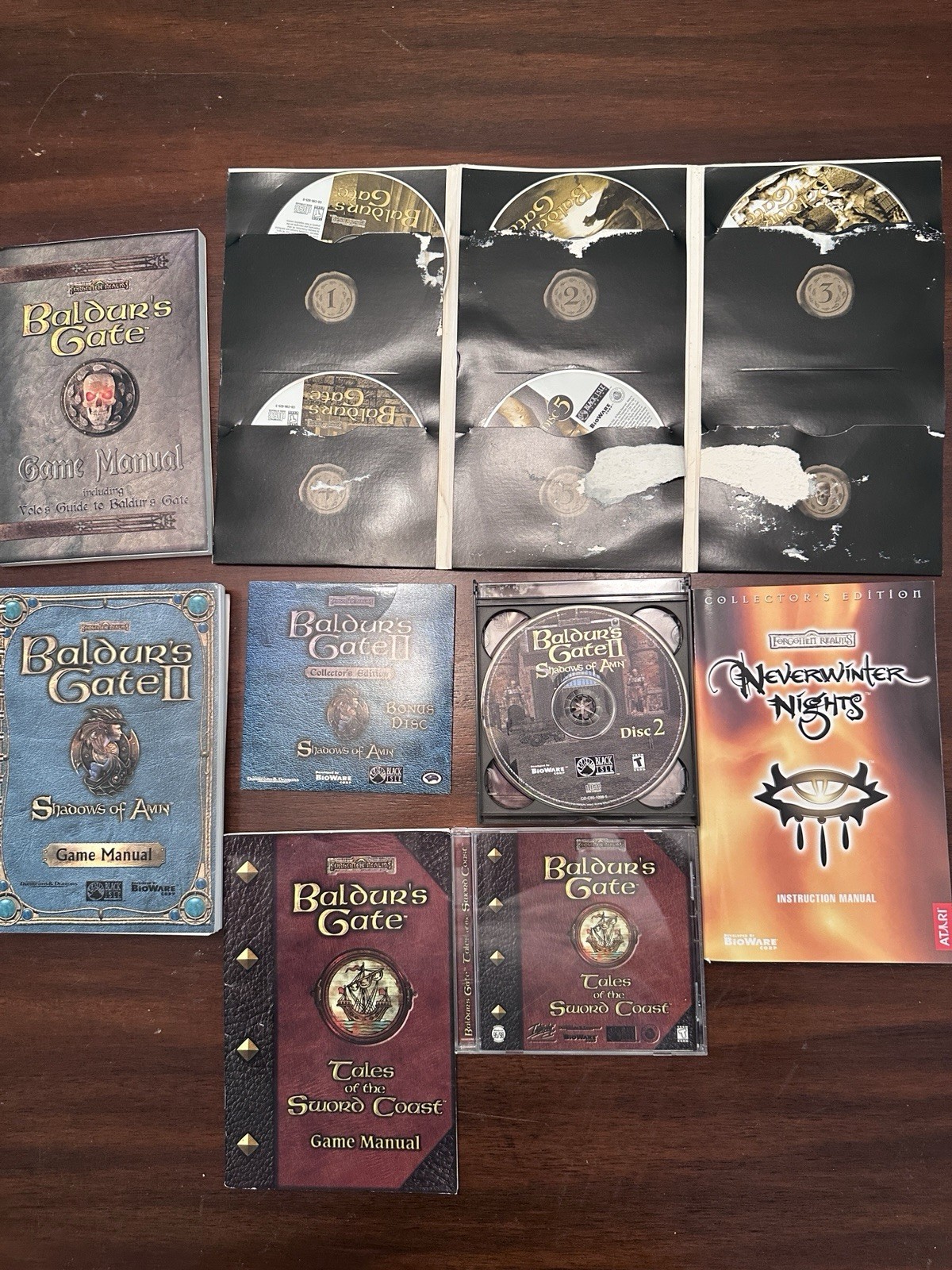Baldur’s Gate Forgotten Realms PC Lot: Discs Manuals Maps Etc