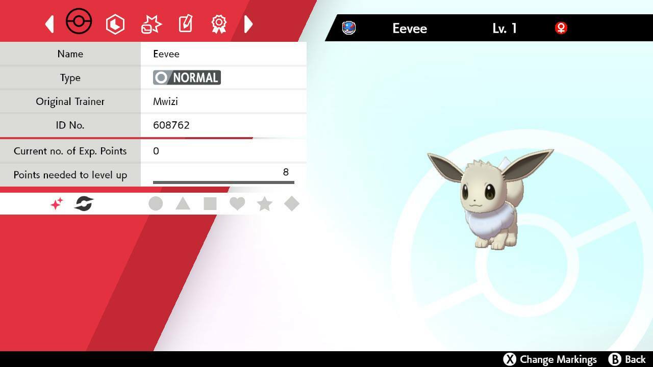 Legitimate Perfect 6 Max IV Shiny Eevee Pokemon Sword & Shield