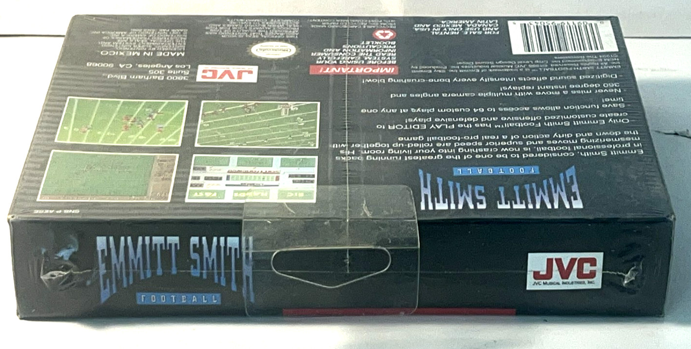 Emmitt Smith Football (Super Nintendo Entertainment System, 1995) New Snes