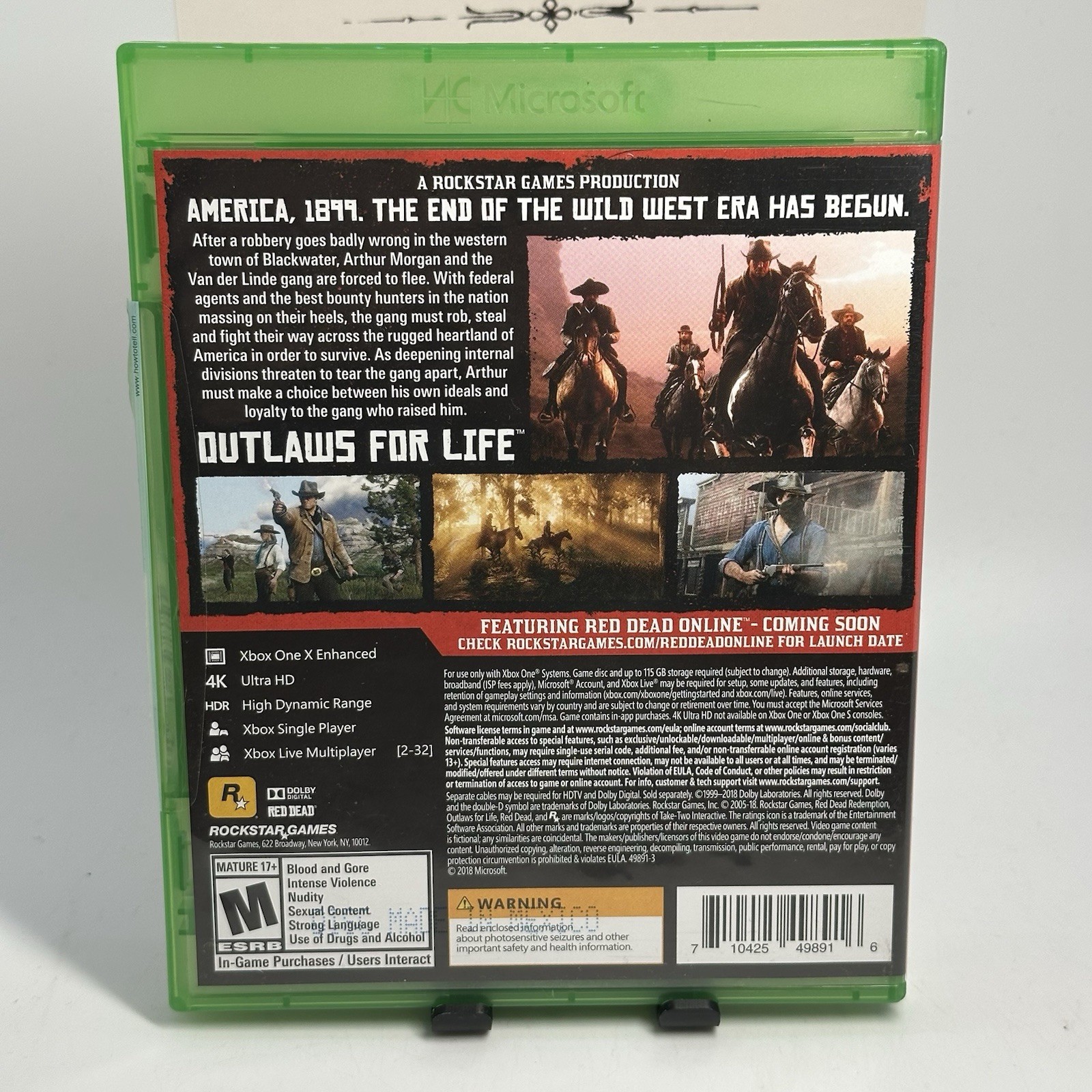 Red Dead Redemption 2 (Microsoft Xbox One, 2018) Tested & Working w/Map Insert!