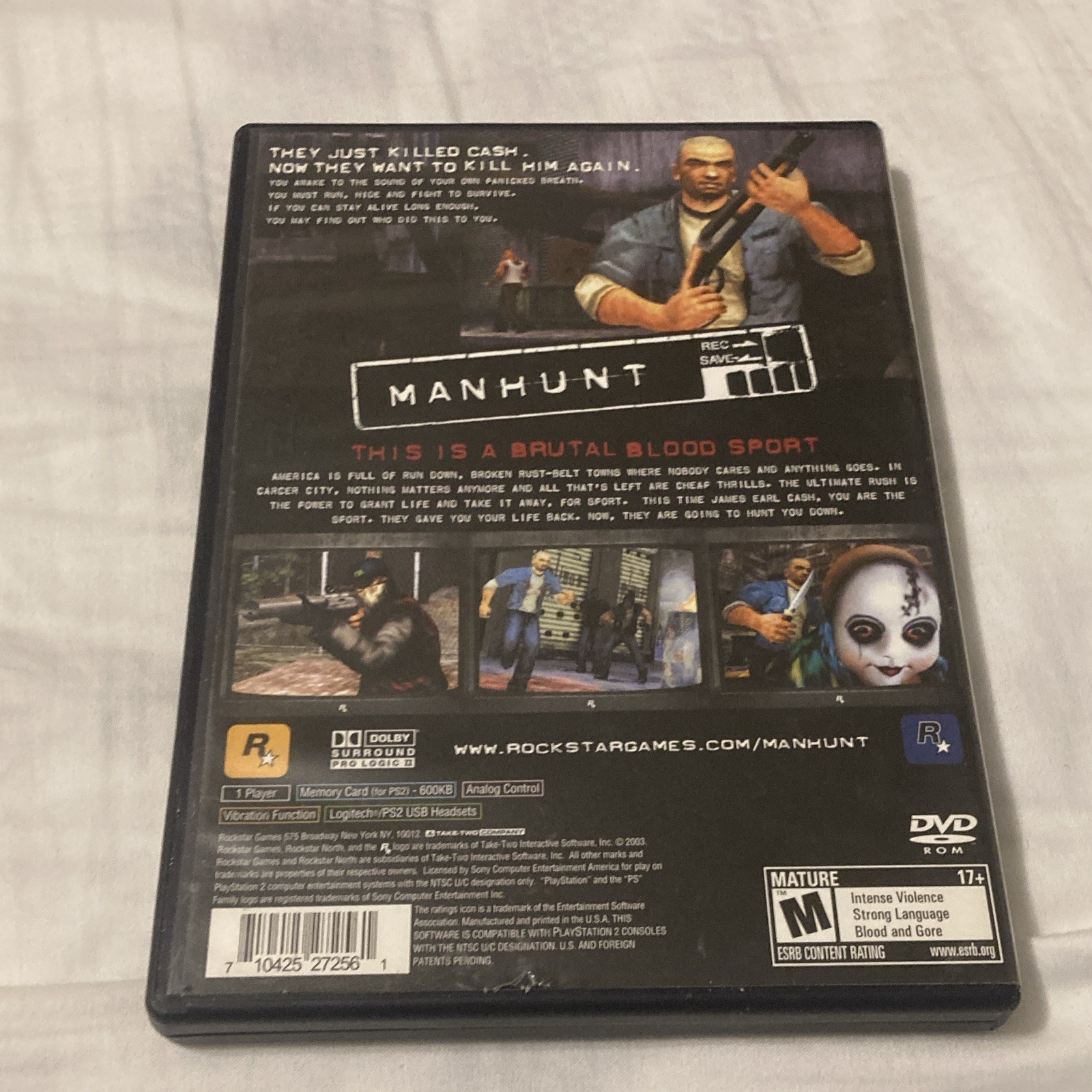Manhunt – Sony PlayStation 2 NTSC-U/C CIB