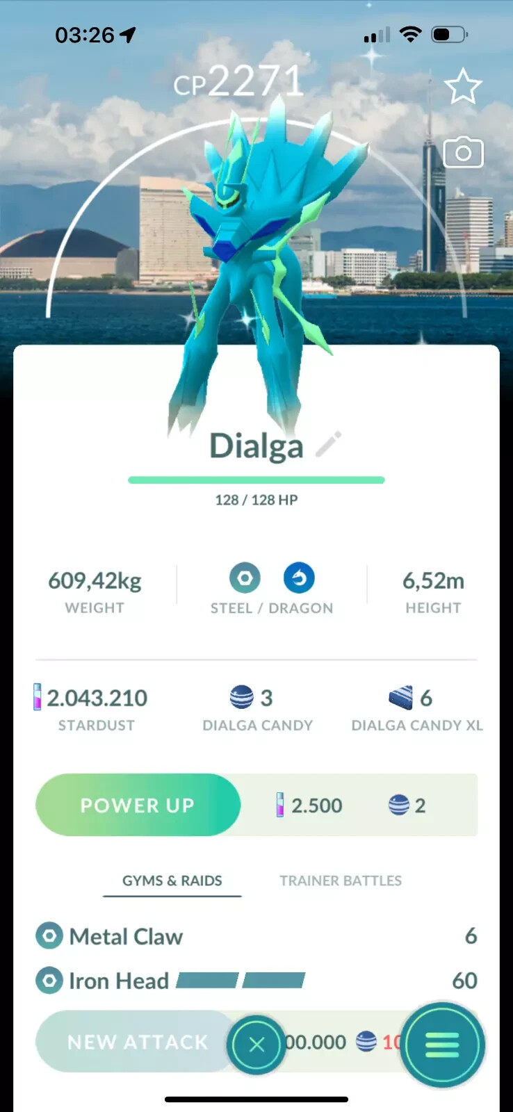 Shiny Origin Dialga With Fukuoka Background (normal moveset) – Pokémon Go Trade