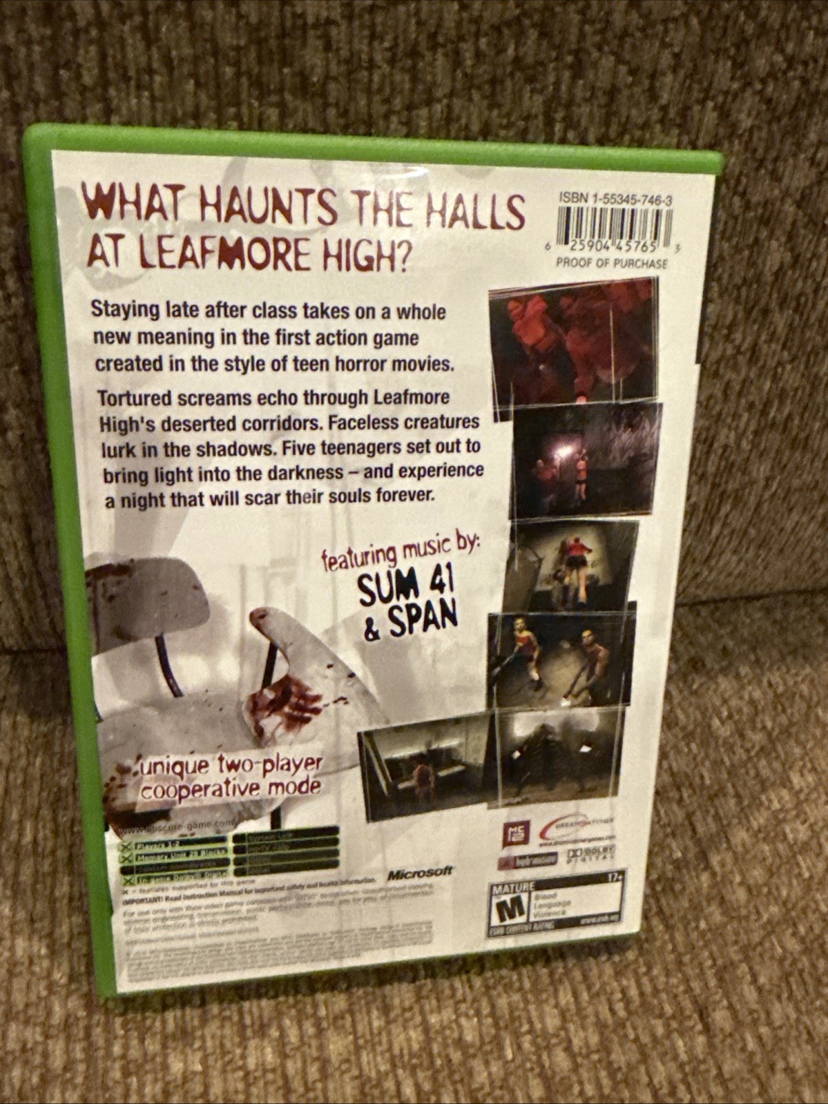 Obscure Xbox Complete w/ Registration Card CIB Horror Disc Perfect See Notes