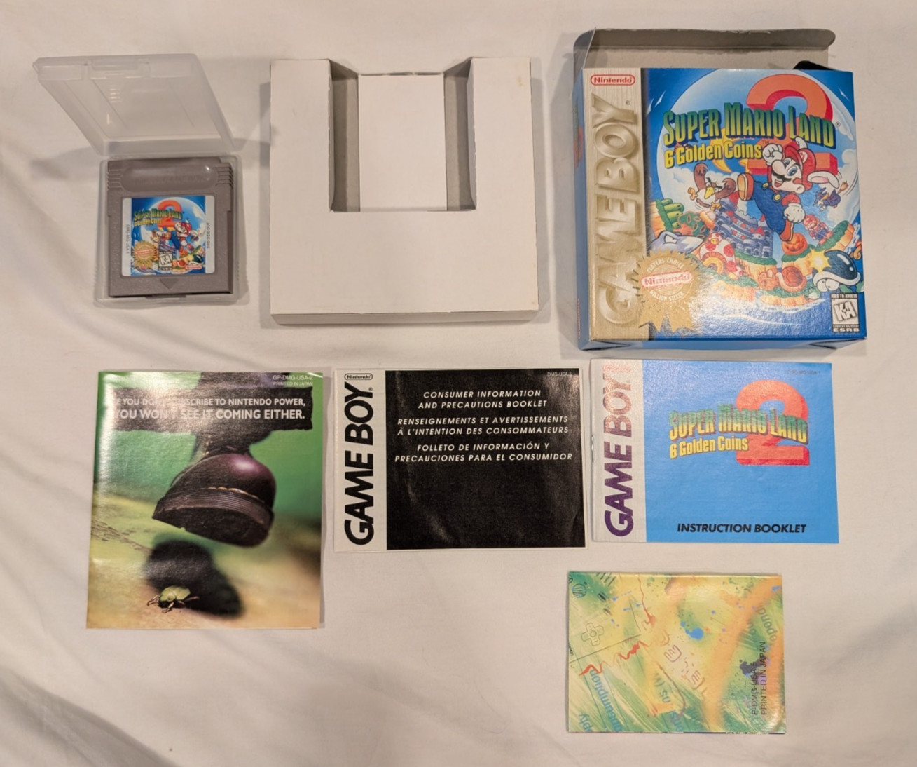 Nintendo GameBoy Super Mario Land 2 6 Golden Coins CIB with Inserts Box TESTED