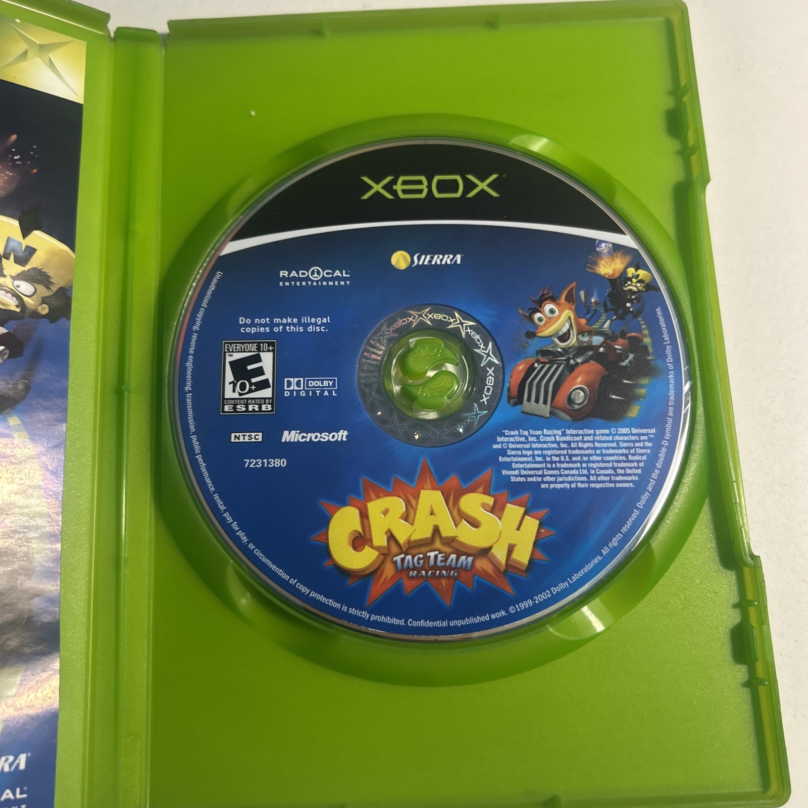 Crash: Tag Team Racing (Microsoft Xbox, 2005) Complete, CIB, and Tested.
