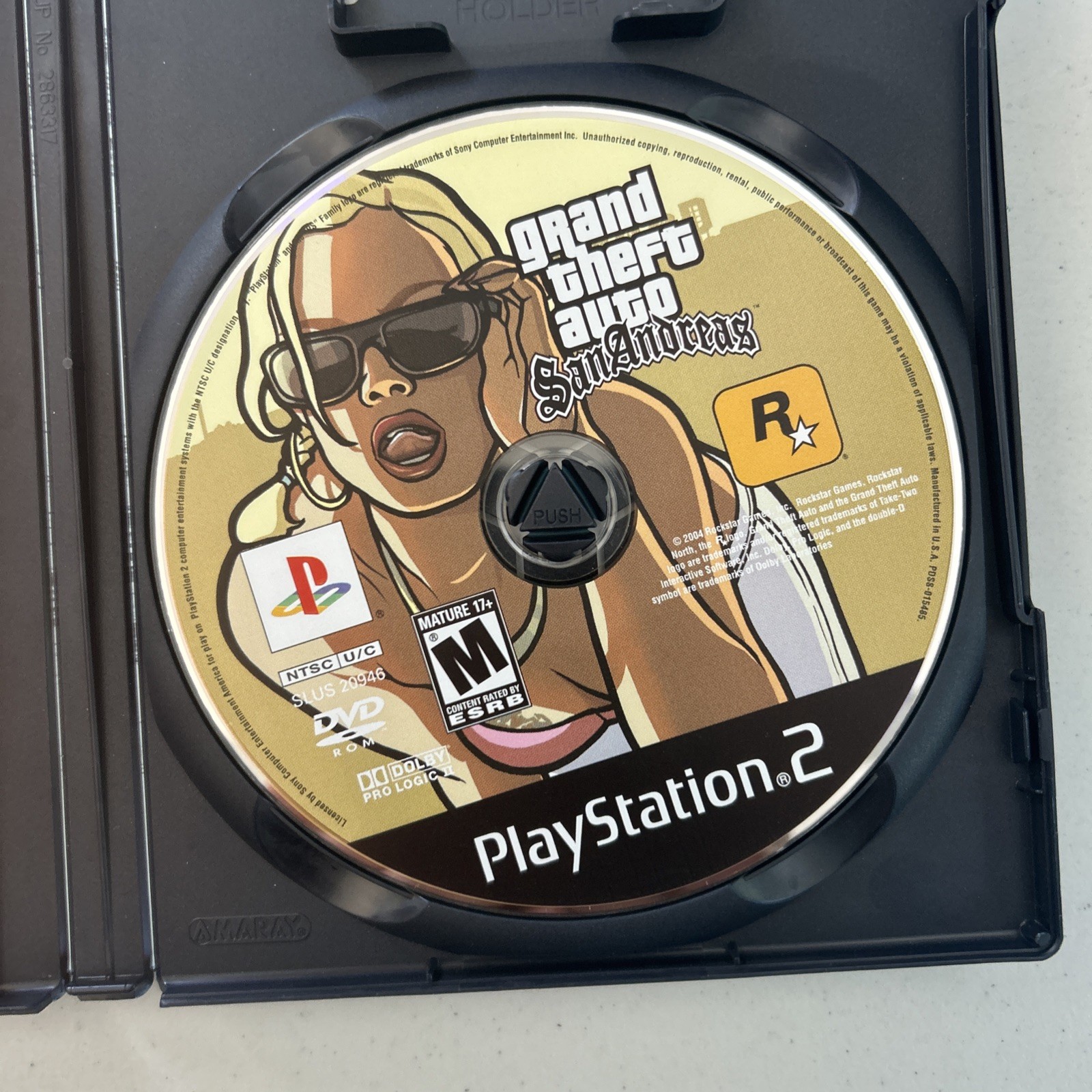 Grand Theft Auto San Andreas PS2 Sony PlayStation 2 w/ Manual Tested Black Label