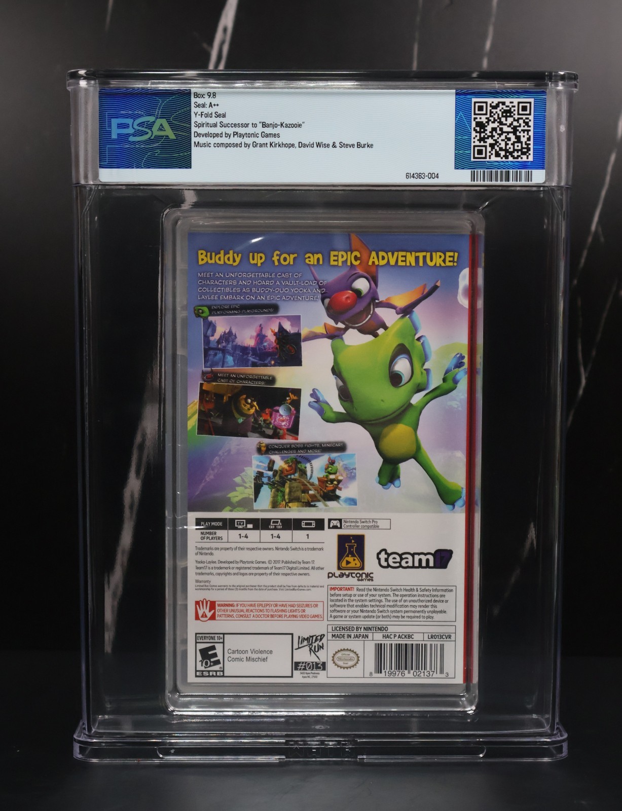 Yooka Laylee Nintendo Switch Limited Run Games Sealed New PSA 9.8 A++ NOT WATA