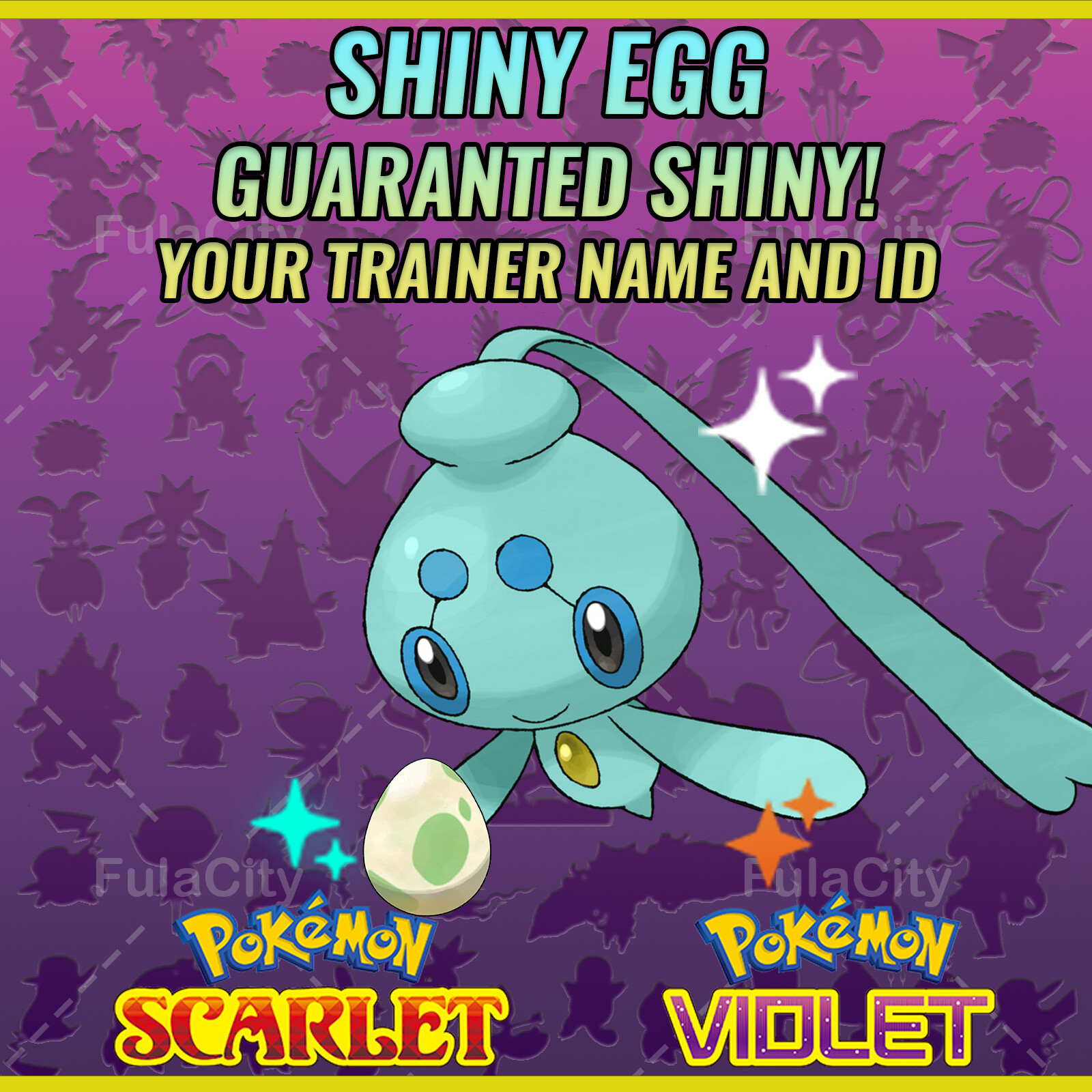 PHIONE ✨ SHINY EGG 6 IV ✨ POKEMON SCARLET VIOLET ✨ TEAL MASK DLC ✨