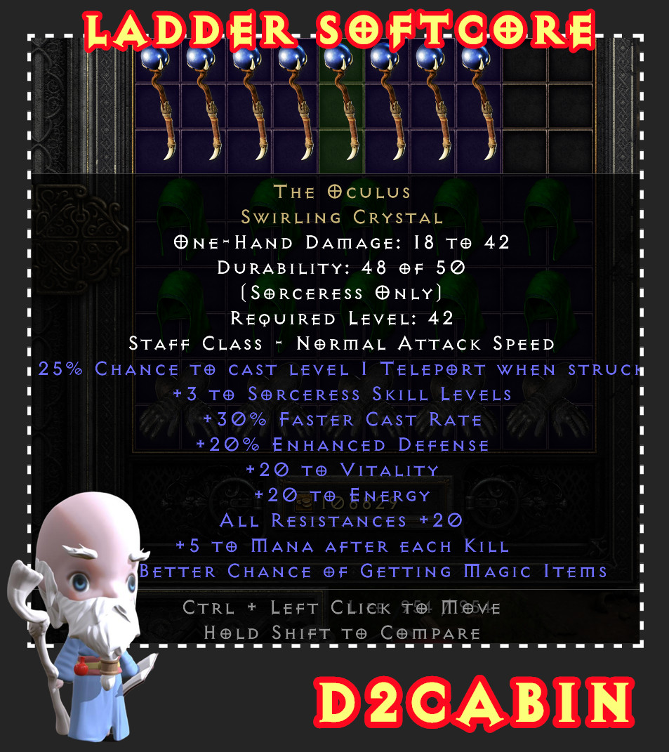 Diablo 2 SC💥Ladder💥The Oculus💥OCCY💥PC/SWITCH/PS