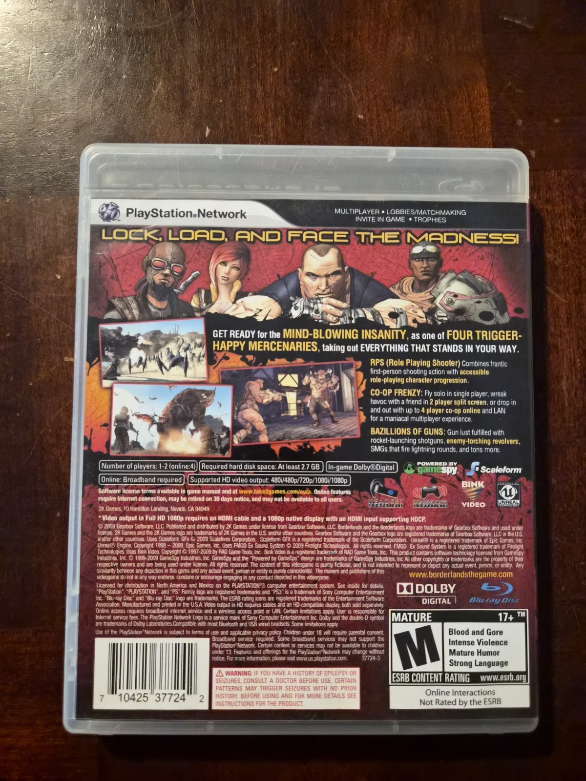 Borderlands 1 PlayStation 3 w/ Manual & Gearbox Pack
