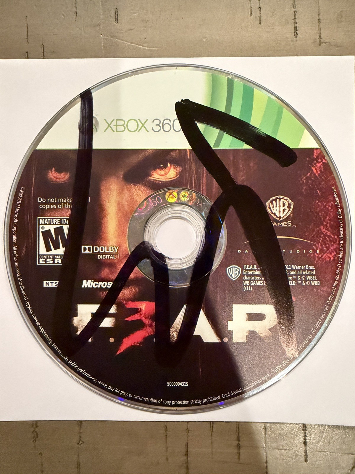 F.E.A.R. Trilogy BUNDLE; Loose Discs (Microsoft Xbox 360, 2006)