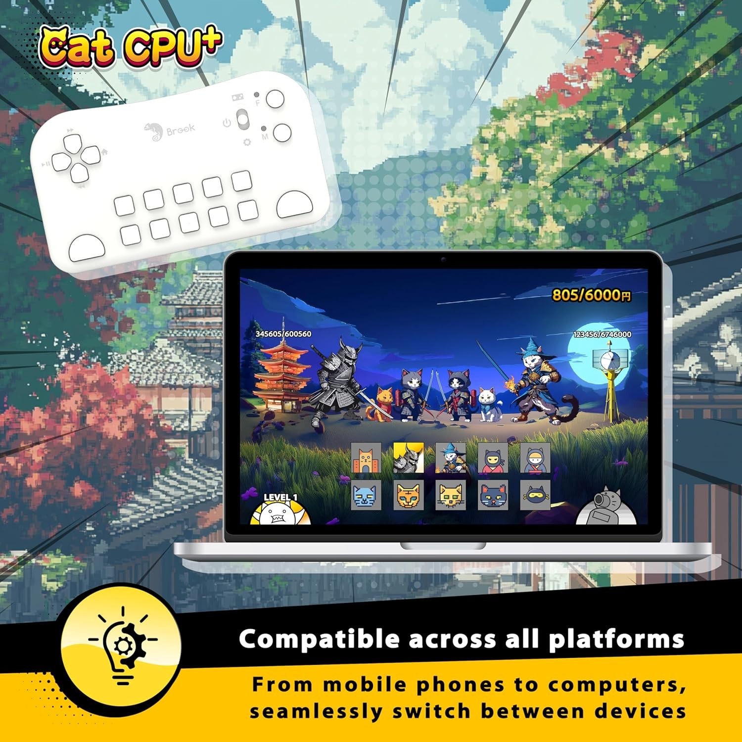 Brook Cat CPU Plus: Bluetooth Controller The Battle Cats iOS, Android, PC, Mac