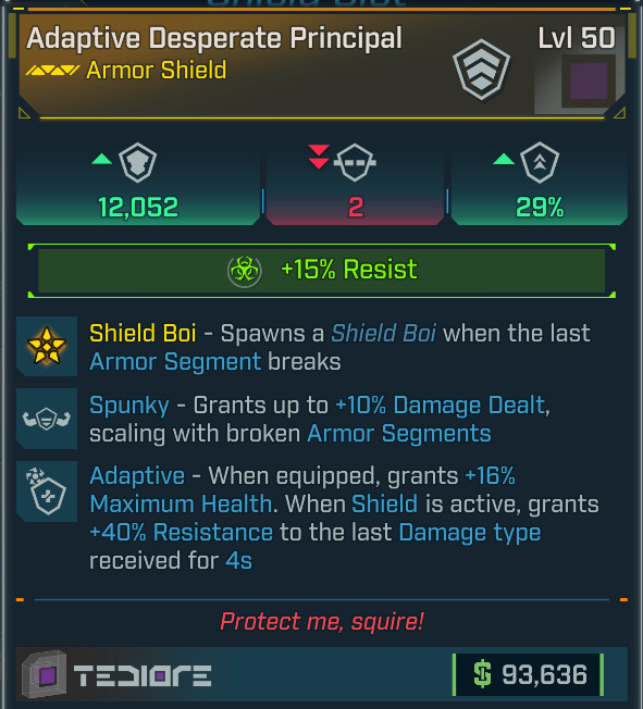 Borderlands 4 • Legendary Shield • Desperate Principal Corr • Lvl 50 • PS PC XB