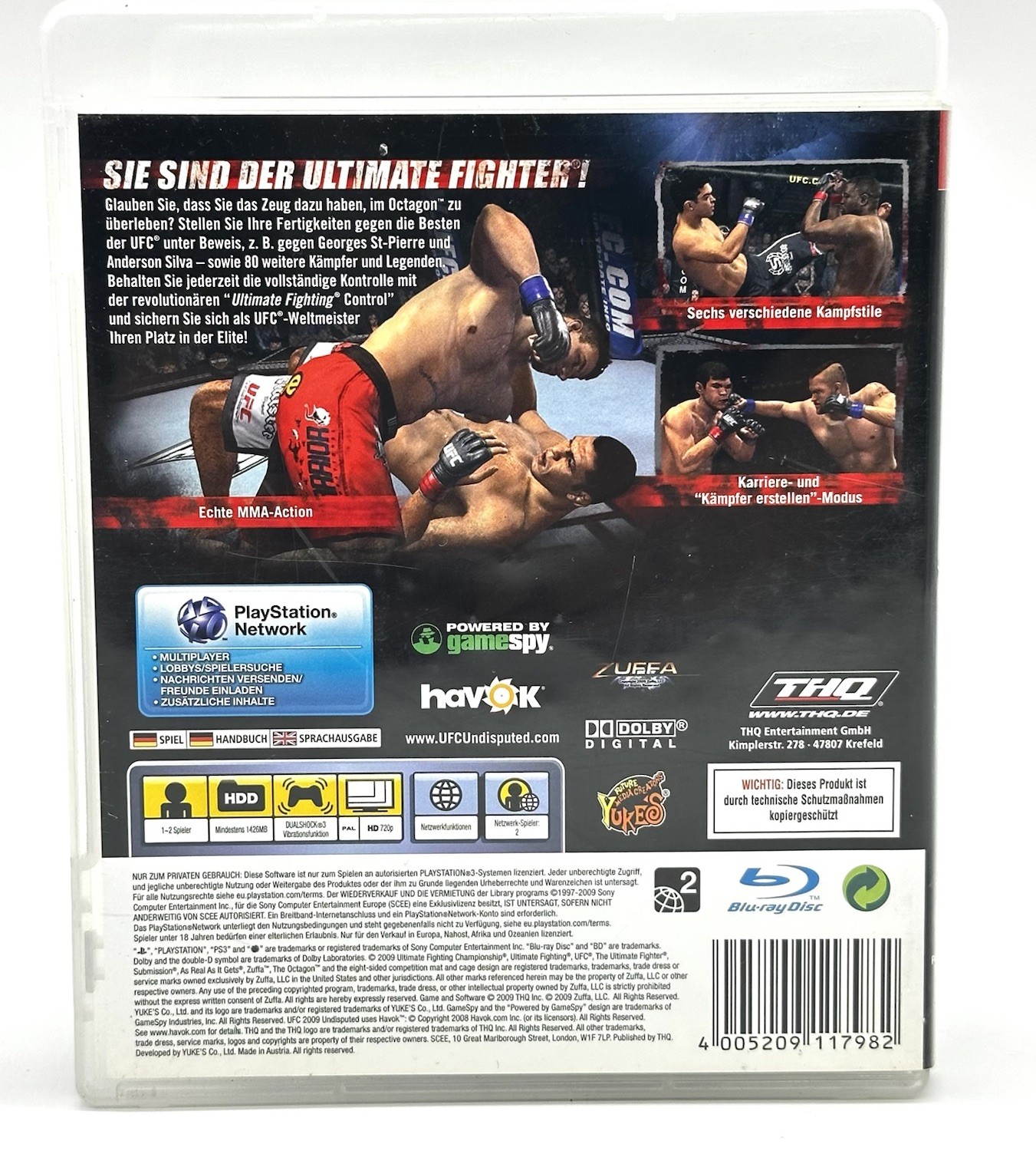 PS3 UFC 2009 Undisputed PAL Austria German UK TESTED Region Free CIB VGC