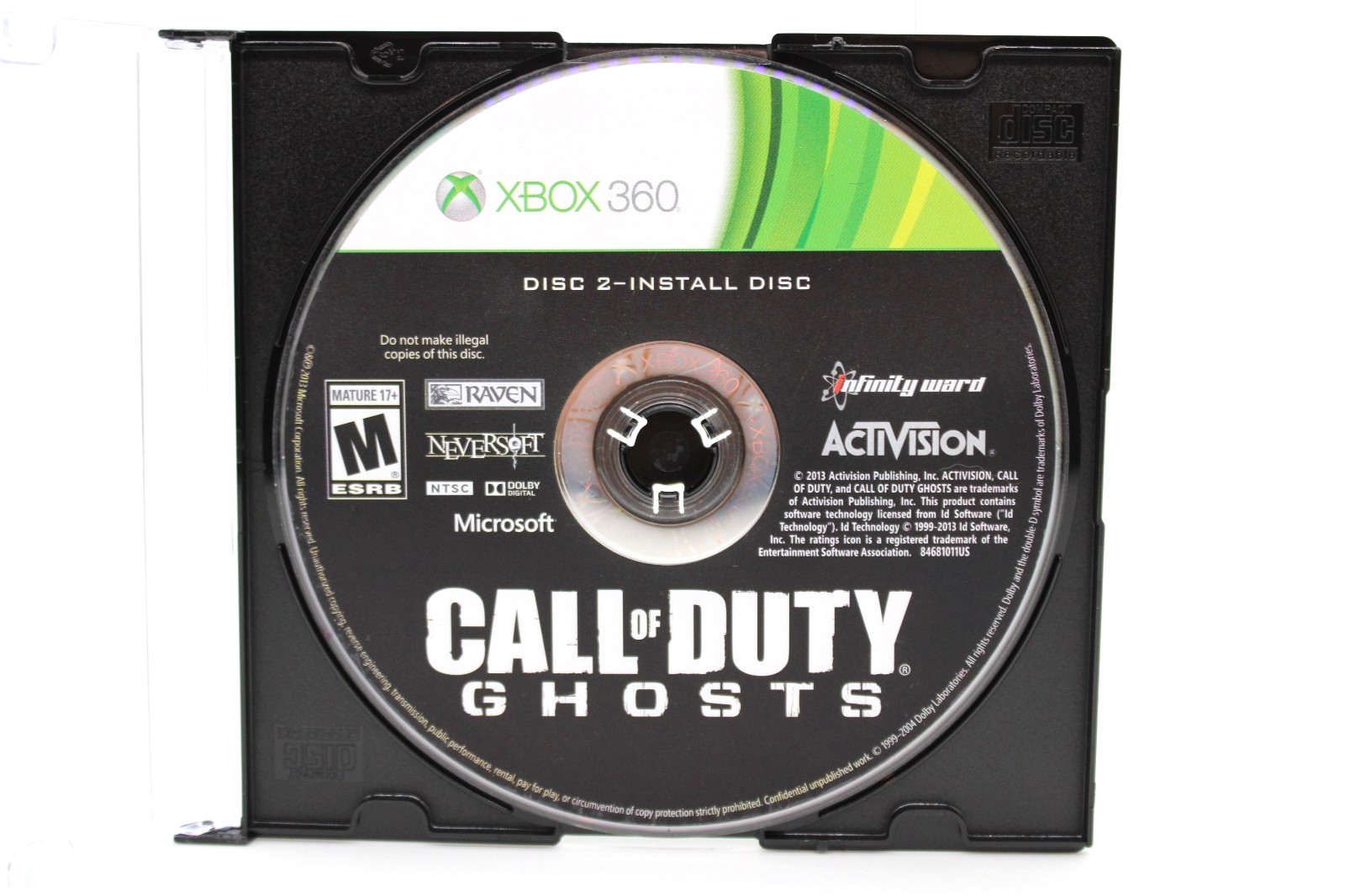 Refurbished Xbox 360 Call of Duty Ghosts Disc 2 Install Disc Only Good Mint
