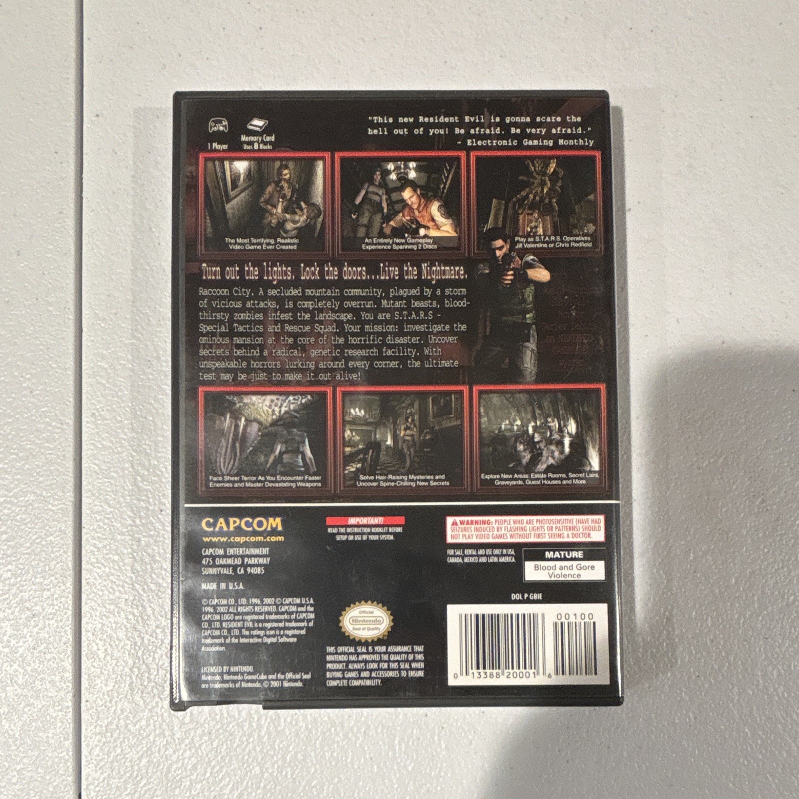 Capcom Resident Evil Nintendo GameCube 2-Disc w/ Case Manual NTSC 2002 M CIB