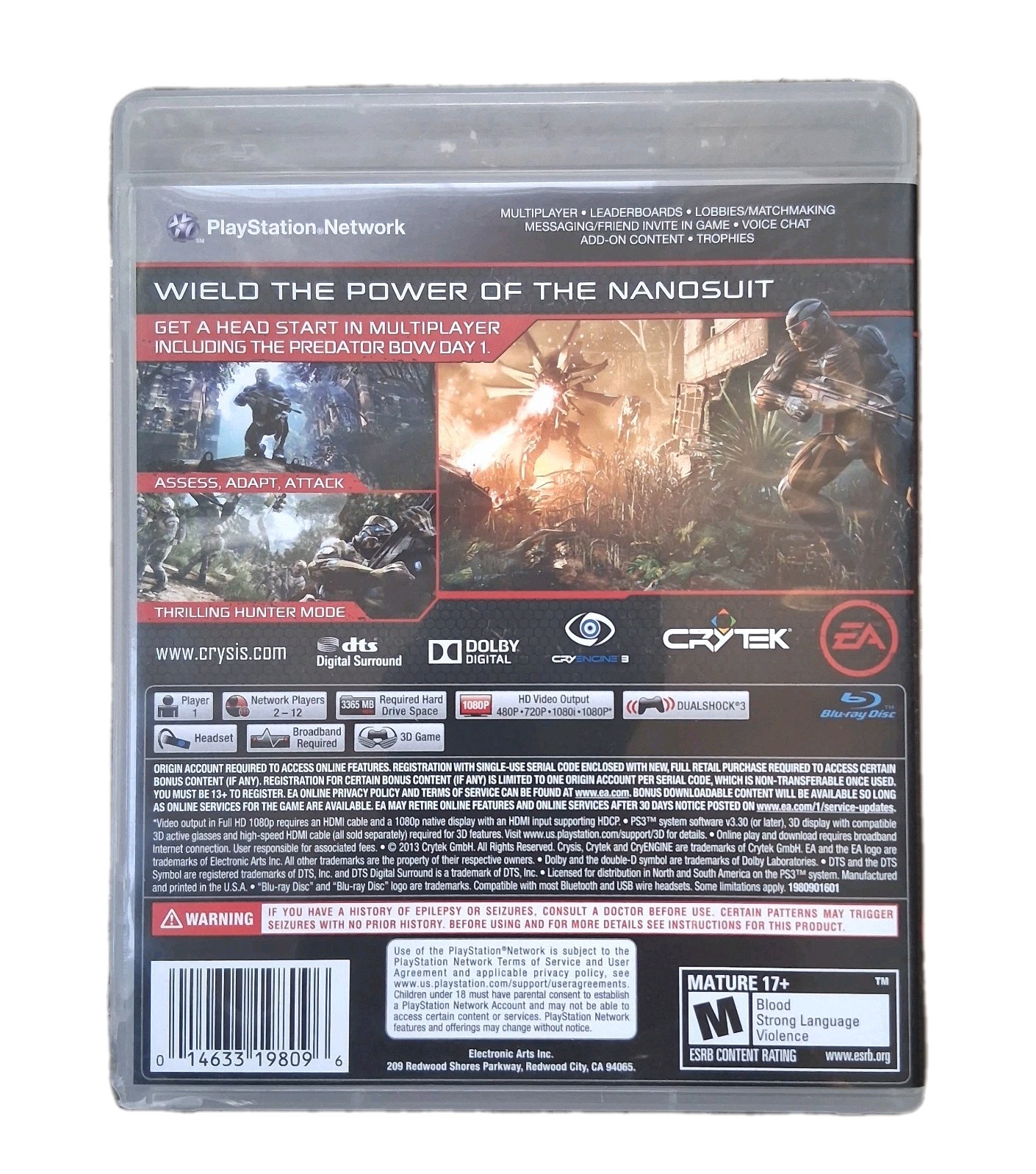 CRYSIS 3 – Hunter Edition – Sony PlayStation 3 – PS3 CIB Rated M (Mature)