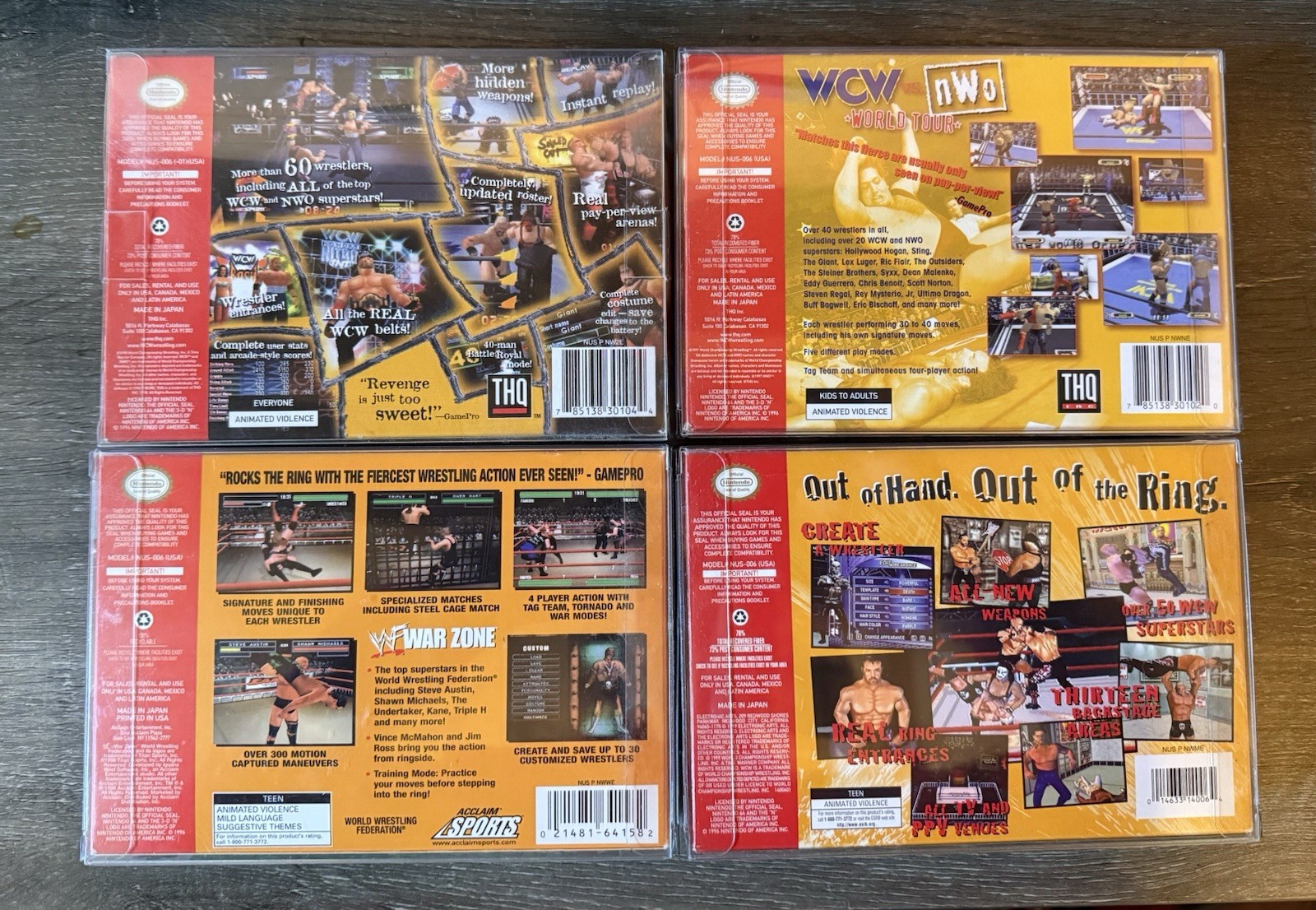 Nintendo 64 N64 WCW NWO Revenge – WCW NWO World Tour – WCW Mayhem – WWF War Zone